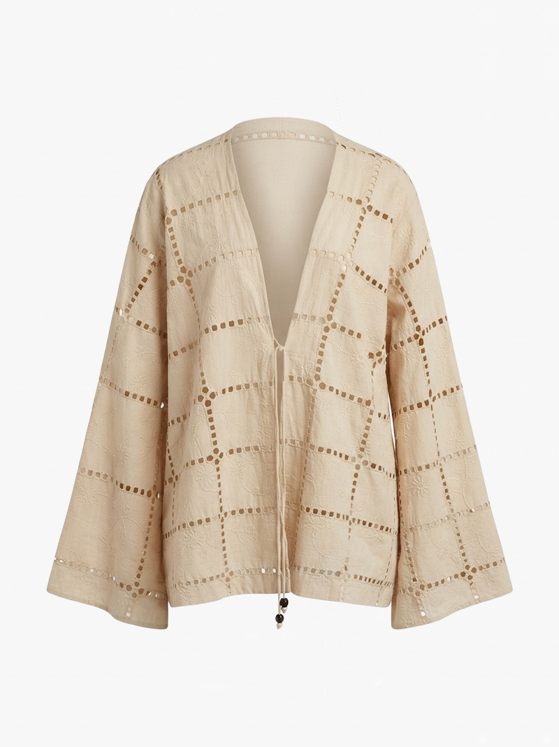 Paige Kimono Top-Sand Eyelet - Image 2