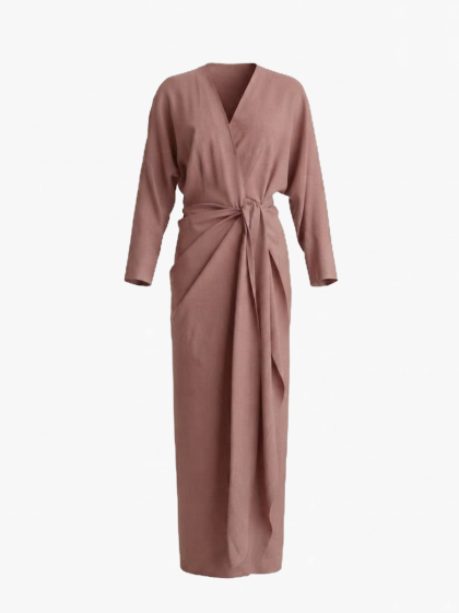 Linen Maxi Dress-Blush