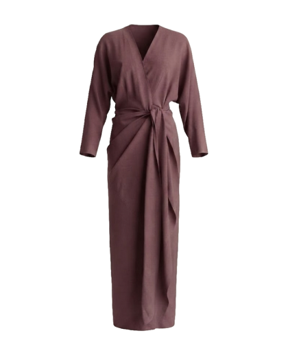 Linen Maxi Dress-Mauve