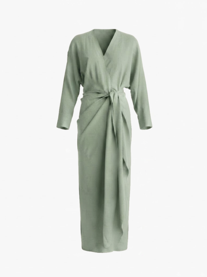Linen Maxi Dress-Mint Green
