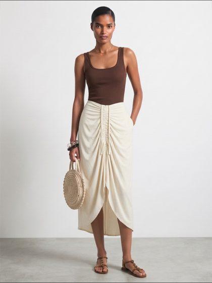 Midi Ruched Skirt