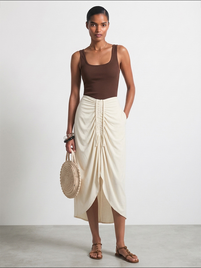 Midi Ruched Skirt - Image 2