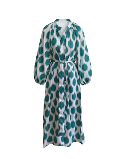 Jai Dress-Green Circle print