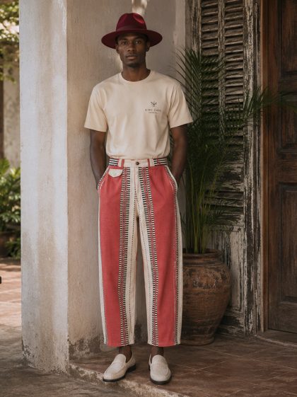 Striped Barrel Pant