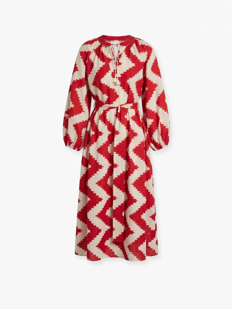 Jai Dress-Red Aztec Print