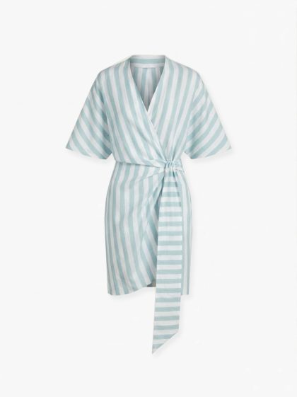 Aletta Midi Dress-Light Blue Stripe