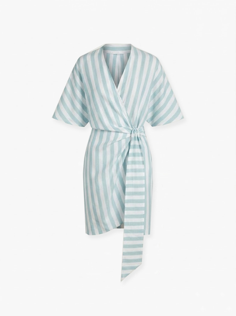 Aletta Midi Dress-Light Blue Stripe - Image 3