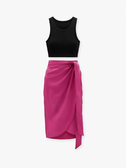 Aletta Midi Skirt-Core pink